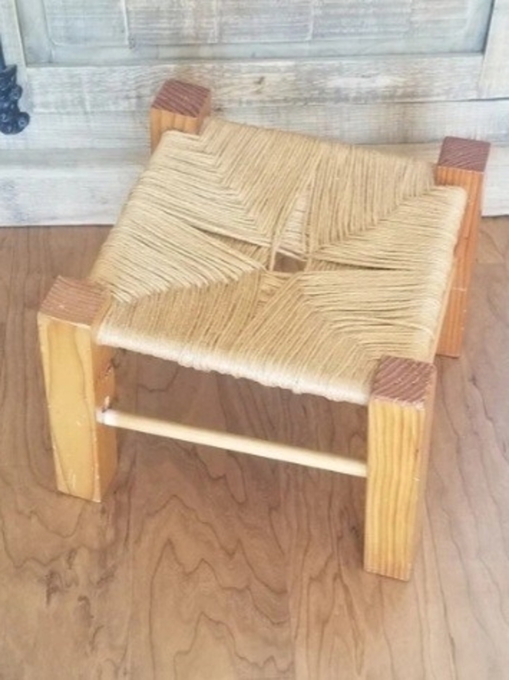 Handwoven Vintage Boho Natural Woven Seat Stool